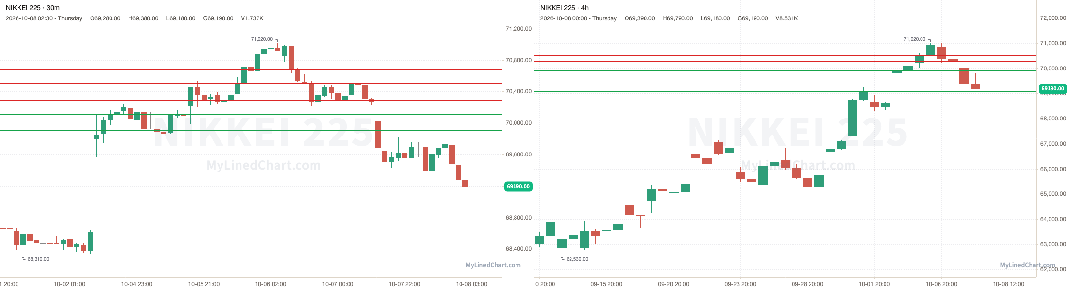 Nikkei 225 October 8th review chart