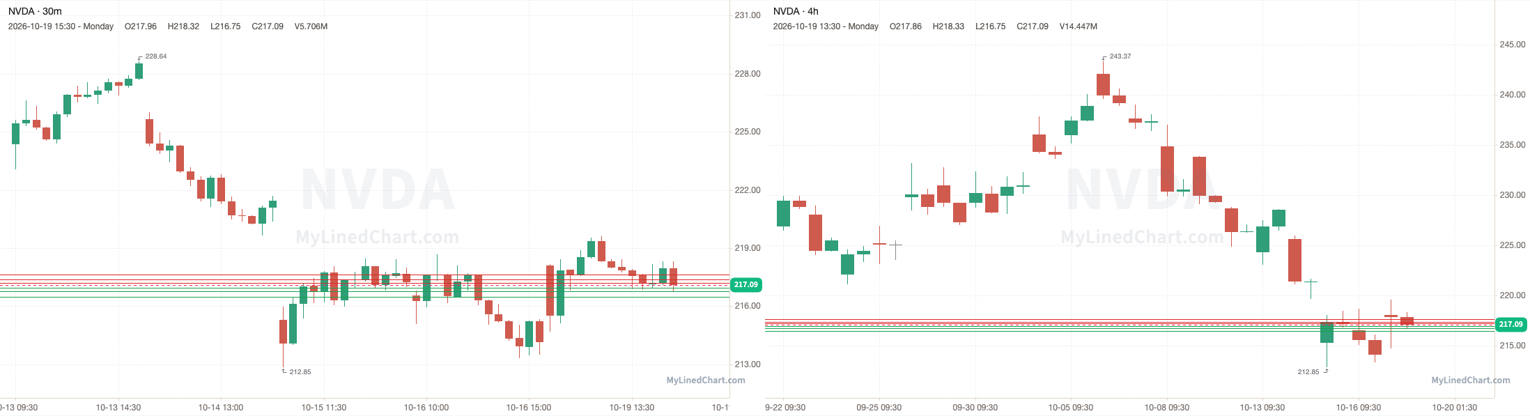 NVDA October 20th levels chart