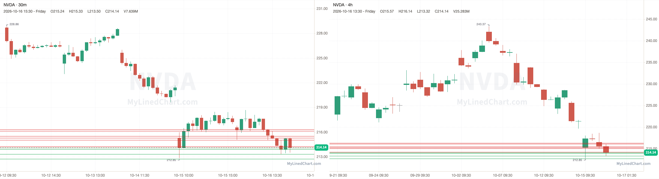 NVDA October 19th levels chart